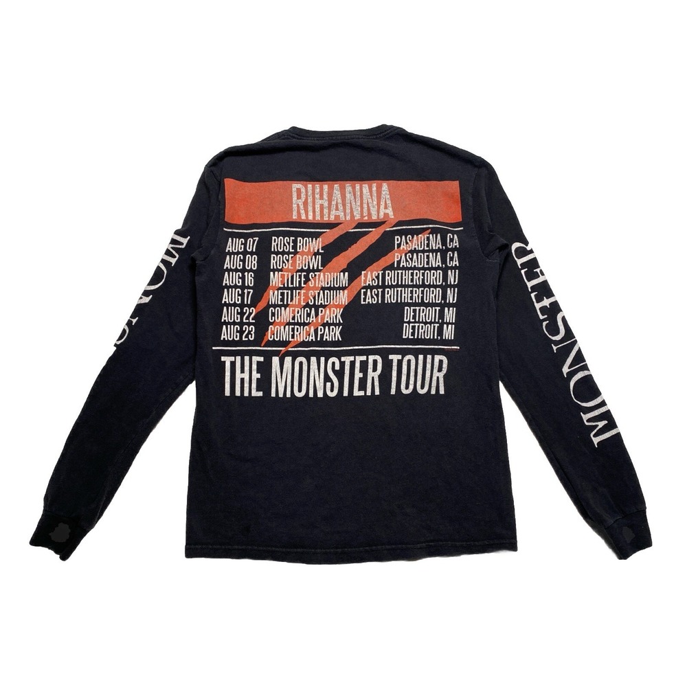 Trapstar Rihanna The Monster Tour Men's Small Long Sleeve T-Shirt Black - Picture 2 of 5